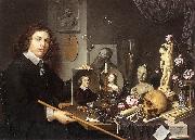 BAILLY, David Self-Portrait with Vanitas Symbols dddw oil painting on canvas
